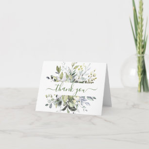 Cartão De Agradecimento Casamento Eucalyptus Greenery Watercolor