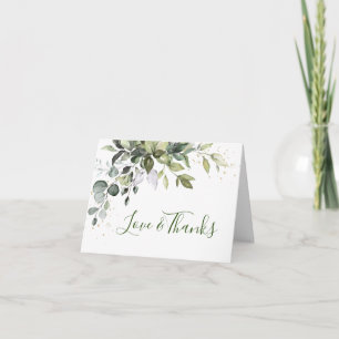 Cartão De Agradecimento Casamento Eucalyptus Greenery Watercolor
