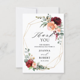 Cartão De Agradecimento Casamento Eucalyptus Laranja Laranja-Pêssego