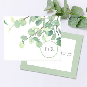 Cartão De Agradecimento Casamento Eucalyptus Moderno Obrigado