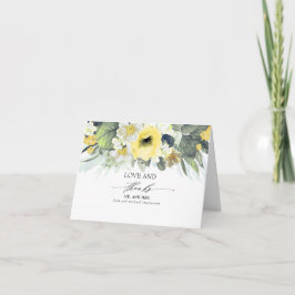 Cartão De Agradecimento Casamento Floral Amarelo Obrigado