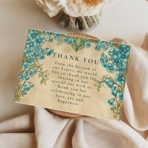 Cartão De Agradecimento Casamento Floral Art Nouveau Elegante