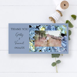 Cartão De Agradecimento Casamento Floral Blue Hydrangea Obrigado