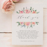 Cartão De Agradecimento Casamento Floral Blush & Sage Watercolor Obrigado<br><div class="desc">Crie seu próprio Casamento Floral de Blush & Sage Watercolor personalizado Obrigado Cartões usando esses modelos pela Cali Graphics. Este design de casamento do jardim floral apresenta lindas flores cor-de-água rosa pinceladas acima e abaixo de "obrigado você" em uma bela fonte moderna de escrita de caligrafia. Estes cartões são dobrados...</div>