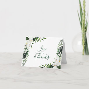 Cartão De Agradecimento Casamento Floral Boêmiano das Orquídeas Brancas El