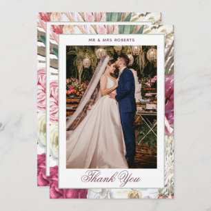 Cartão De Agradecimento Casamento Floral Boho Boho