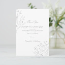 Cartão De Agradecimento Casamento Floral Boho Silver Corner