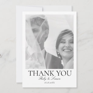 Cartão De Agradecimento Casamento Floral Botânico Elegante