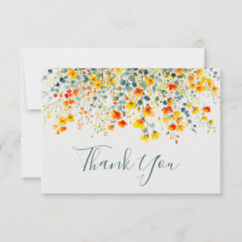 Cartão De Agradecimento Casamento Floral Bright Watercolor