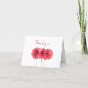 Cartão De Agradecimento Casamento Floral Clássico de Dahlia Vermelha Obrig