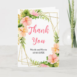 Cartão De Agradecimento Casamento Floral da Selva Tropical