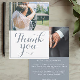 Cartão De Agradecimento Casamento Floral de Aquarela Roxa Moderna