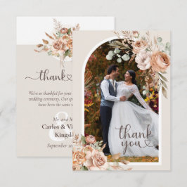 Cartão De Agradecimento Casamento Floral de Boho Russo com Tonelada de Ton