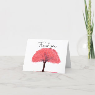Cartão De Agradecimento Casamento Floral de Cherry Blossom Obrigado
