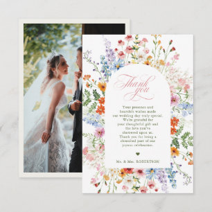 Cartão De Agradecimento Casamento Floral de Jardim de Primavera Flor de Ca