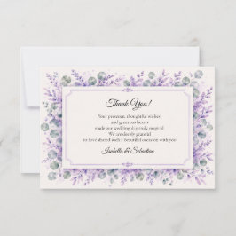 Cartão De Agradecimento Casamento Floral de Lavanda Etérea