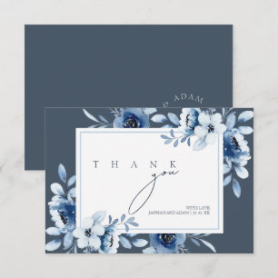 Cartão De Agradecimento Casamento Floral de Opulência Real Elegante