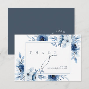 Cartão De Agradecimento Casamento Floral de Opulência Real Simples