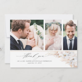 Cartão De Agradecimento Casamento Floral De Pampas Grass Obrigado Foto