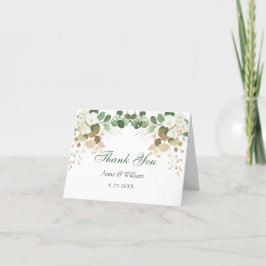 Cartão De Agradecimento Casamento Floral de Watercolor