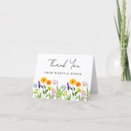 Cartão De Agradecimento Casamento Floral Elegante de Primavera