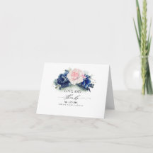 Casamento Floral marinho Azul e Rosa Obrigado