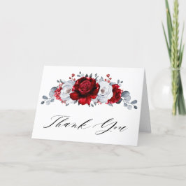 Cartão De Agradecimento Casamento Floral Metálico Real de Prata Branca