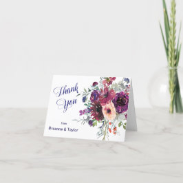 Cartão De Agradecimento Casamento Floral Moderno de Jardim