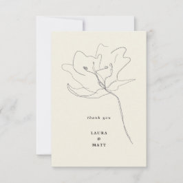 Cartão De Agradecimento Casamento Floral Moderno Delicado Soft Eggshell
