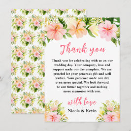 Cartão De Agradecimento Casamento Floral na Selva Tropical
