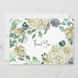 Cartão De Agradecimento Casamento Floral Neutro Botânico Rustic Airy