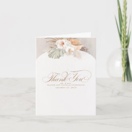 Cartão De Agradecimento Casamento Floral Pampas Grass Obrigado