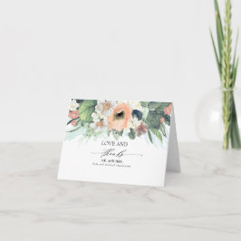 Cartão De Agradecimento Casamento Floral Pêssego e Rosa Muito Obrigado