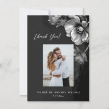 Casamento Floral Preto Cinza Prata Obrigado