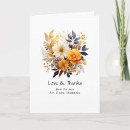 Cartão De Agradecimento Casamento Floral Relógio de Sol
