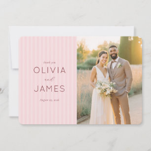 Cartão De Agradecimento Casamento Floral Rosa Romântico