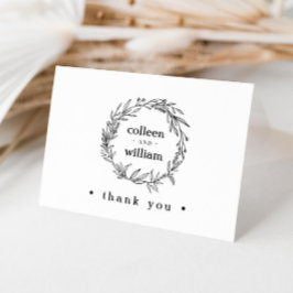 Cartão De Agradecimento Casamento Floral Rustic Wildflower Obrigado