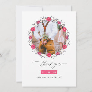 Cartão De Agradecimento Casamento Floral Safari