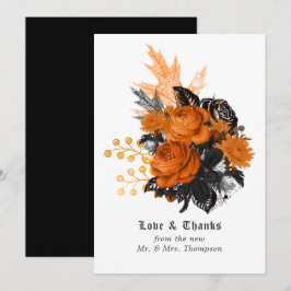 Cartão De Agradecimento Casamento Floral Vintage Halloween Shabby