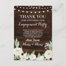 Cartão de Agradecimento Casamento Flores Brancas d