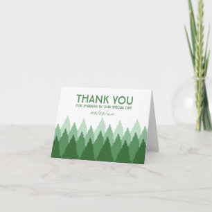 Cartão De Agradecimento Casamento Floresta Verde