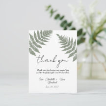 Casamento Forest Green Ferns Obrigado