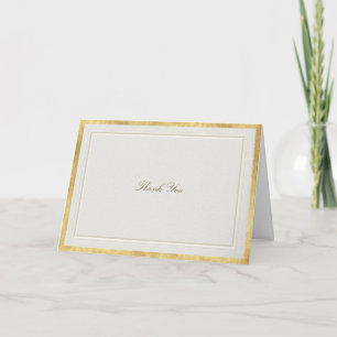 Cartão De Agradecimento Casamento Formal Clássico Moderno em Dourado Eleva