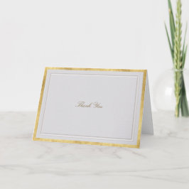 Cartão De Agradecimento Casamento Formal Clássico Moderno em Marfim e Ouro