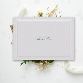 Cartão De Agradecimento Casamento Formal Clássico Verde Elegante Quadro Ma