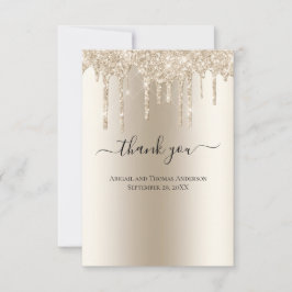 Cartão De Agradecimento Casamento Formal com Champanhe Brilhante