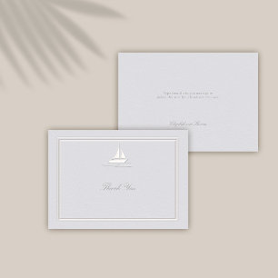 Cartão De Agradecimento Casamento Formal Marítimo Náutico Marinho Embalado