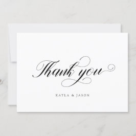 Cartão De Agradecimento Casamento Formal Moderno Roteiro Bonito Elegante