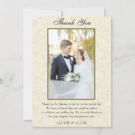 Cartão De Agradecimento Casamento Foto Elegante Renda Vintage