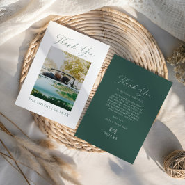 Cartão De Agradecimento Casamento Foto Monograma Elegante Moderno